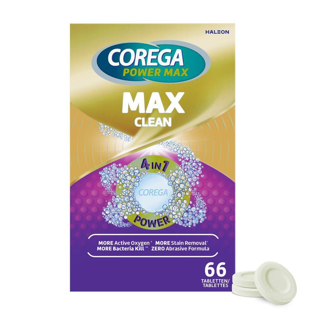 COREGA Power Max - Max Clean Rengöringstabletter för protes – 66 st.