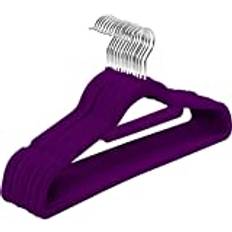 Utopia Home -Premium Velvet Anti-Slip Hangers - Glidfria och slitstarka sammetshängare med slipsstång - Starka nog att hålla jackor och tröjor (Lila, 20-pack)