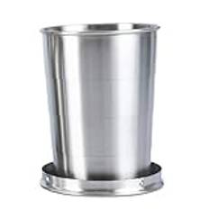 Huudngeje Bärbar hopfällbar för utomhusresor, teleskopisk, bärbar hopfällbar vatten i rostfritt stål, 250 ml