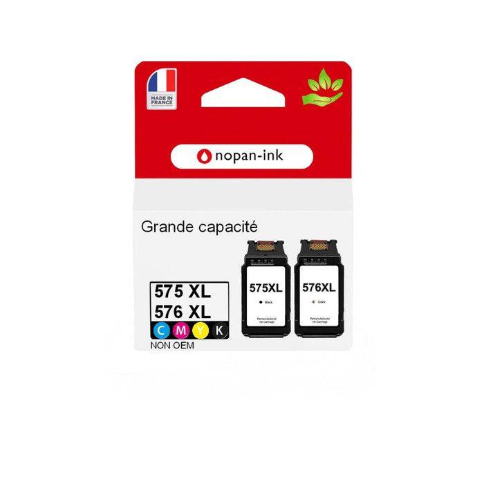 Cartouche d'encre - NOPAN-INK - PG 575 + CL 576 XL - Compatible CANON - 2 pièces - Jet d'encre