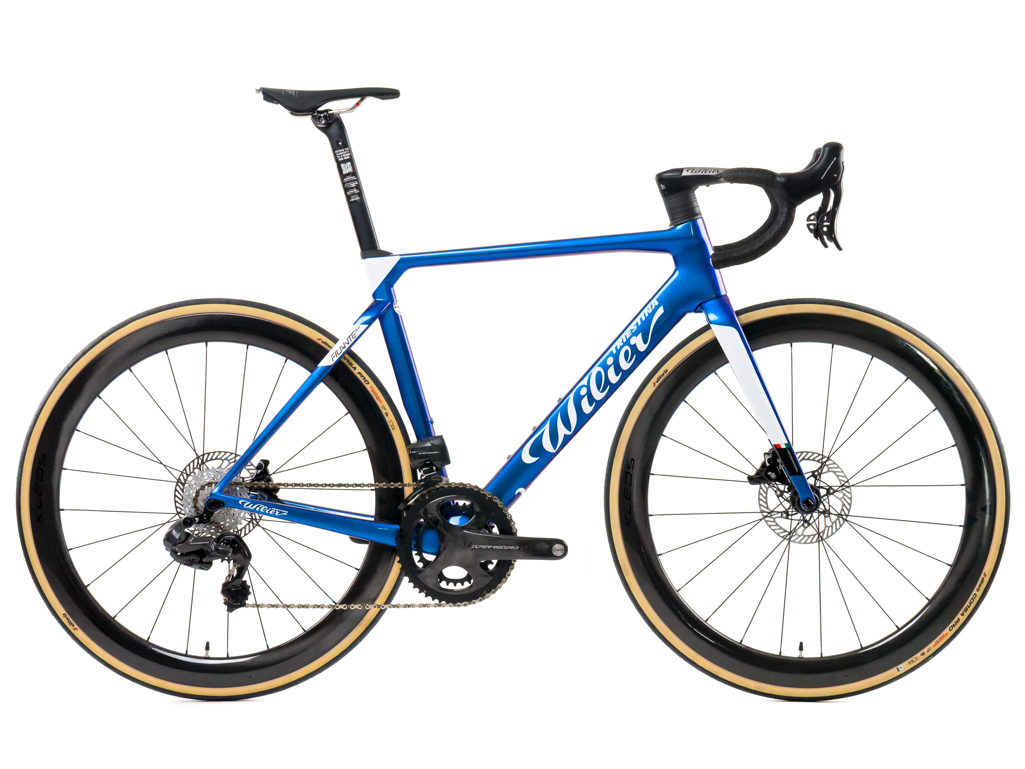 Wilier Filante SLR 2025 - Campagnolo Super Record WRL 2x12sp Power Meter - Miche Kleos 36 - Bikeroom / s / azzurro italia (s)