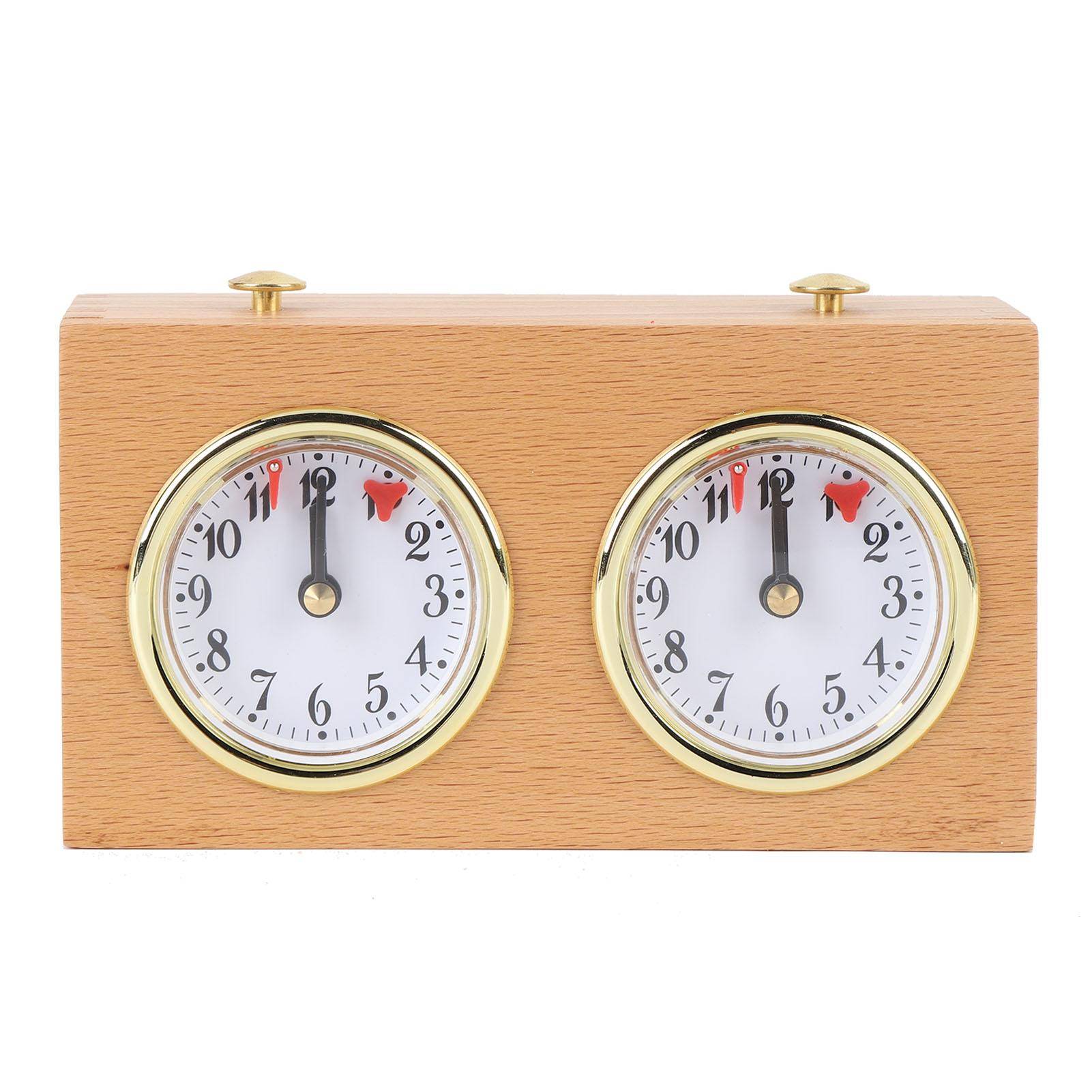 Schackklocka Analog Timer Retro Trä Tävling Tidtagning Hög Noggrannhet Mekaniskt Verktyg.