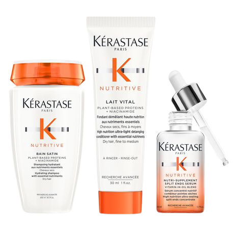 Kérastase Nutritive Bain Satin 250ml + Lait Vital 200ml & Split End Serum 50ml
