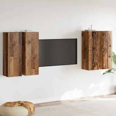 vidaXL Tv-skabssæt 4 pcs Gammelt træ 30.5 x 30 x 90 cm Konstrueret træ