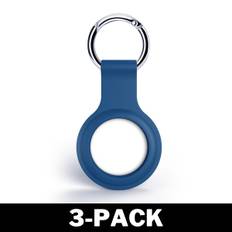 Airtag Apple Skal Silikon Med Nyckelring Blå 3-Pack