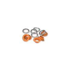 Öljetter med brickor, 14 mm, orange 15st