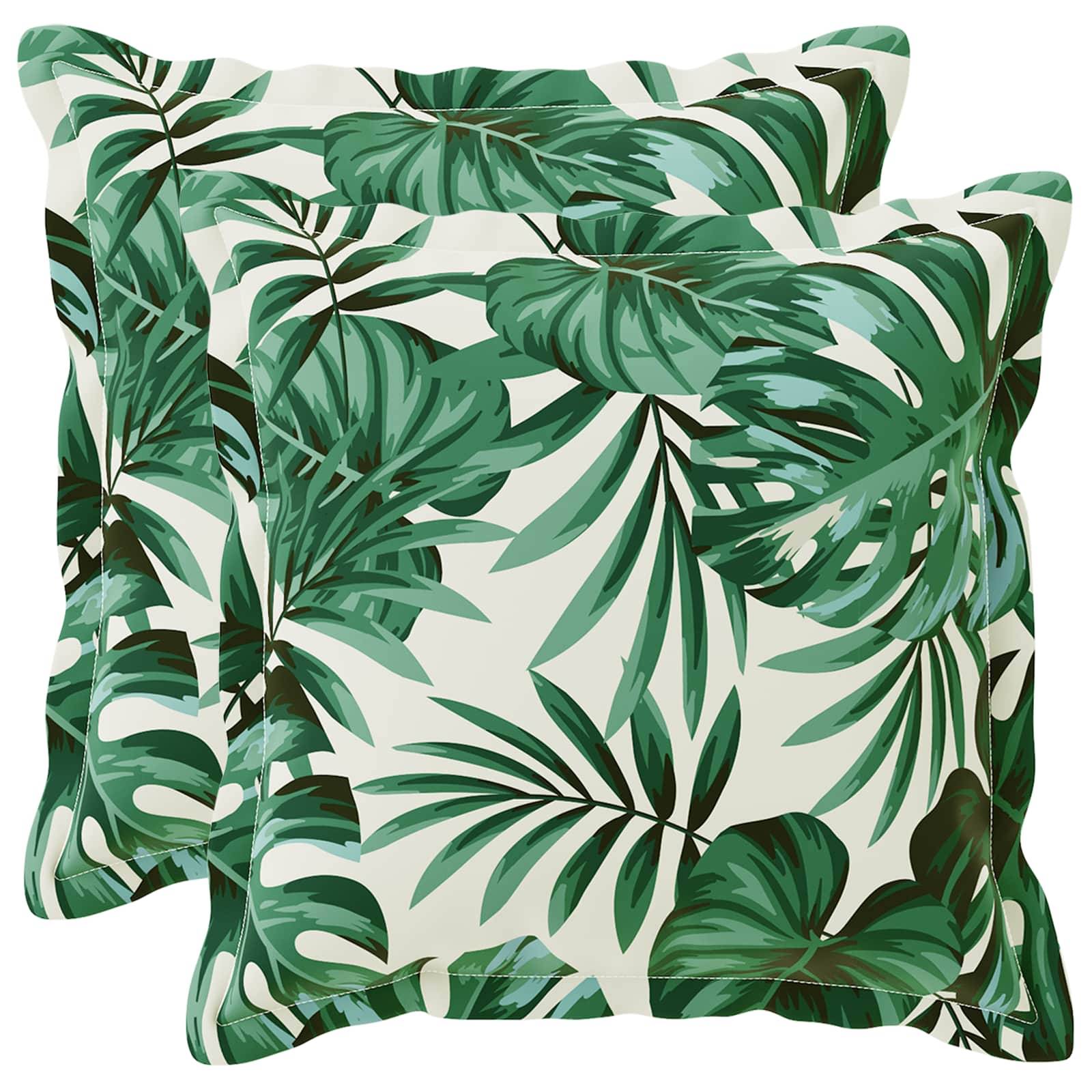 vidaXL Kuddöverdrag 2 st HOUTEN Bladmönster 40 x 40 cm Polyester