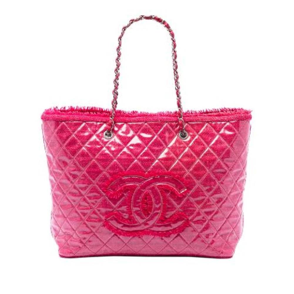 Chanel Vintage Pre-owned Funny Tote - Vintage - Dame - Lyserød - ONE SIZE - Uld