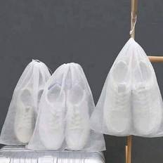 10Pcs/20PcsSet Shoe Dust Covers Non-Woven Dustproof Drawstring Clear Storage Bag Travel Pouch Shoe Bags Drying Shoes Protect Shoes Boot Bag Shoes Case - White
