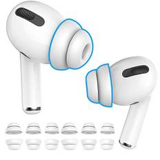 Delidigi 6 Paar AirPods Pro 2 und Pro Ohrstöpsel - Doppelflansch Silikontips Ersatzzubehör Kompatibel Mit Apple AirPods Pro 2. Generation (Weiß)
