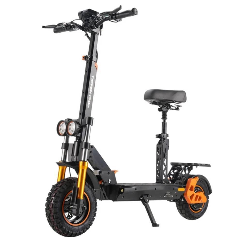 TWOFISH V5 MAX Vuxen Elsparkcykel 1000W Motor F11/10R Terrängdäck 48V 18AH Batteri Hopfällbar E-Scooter Med Säte