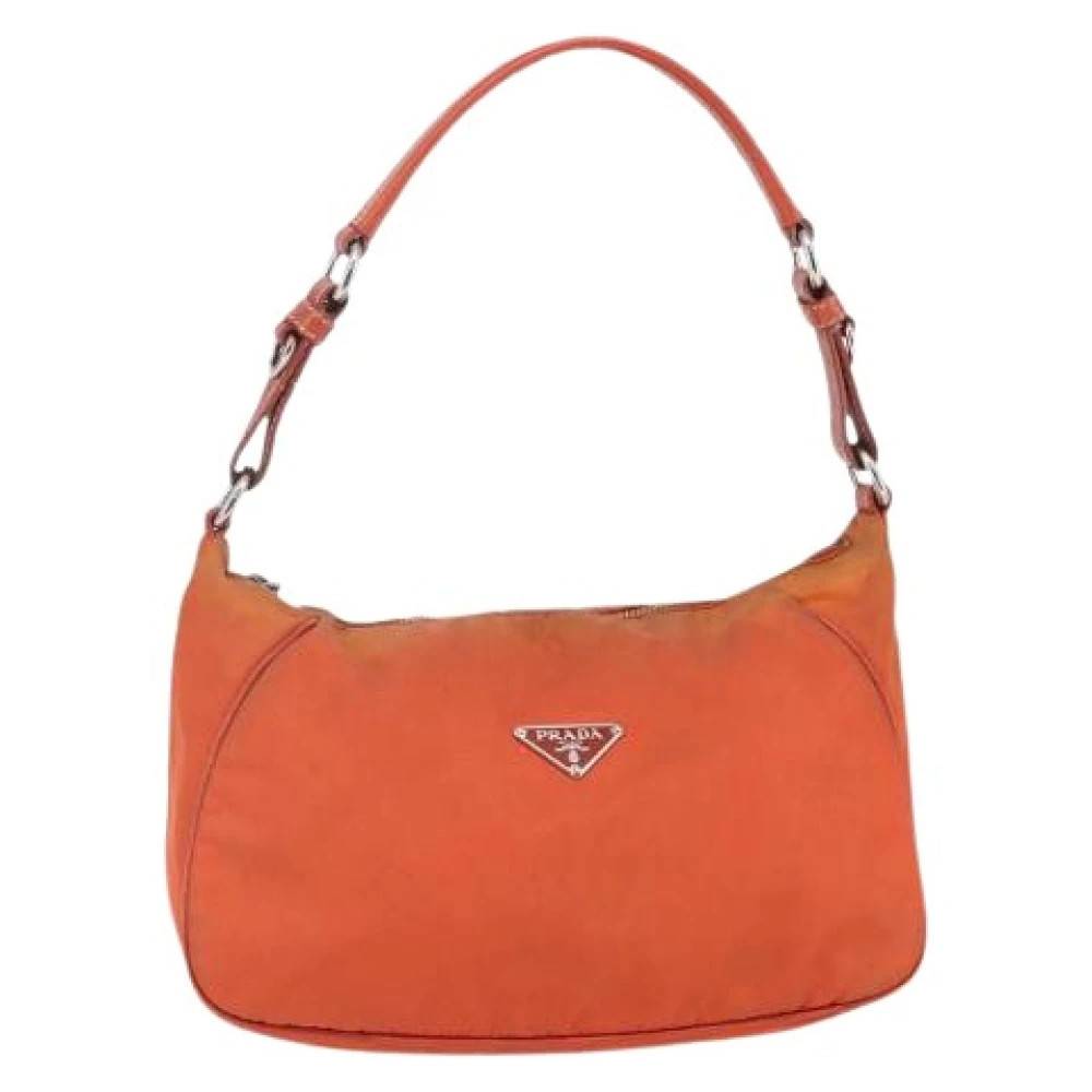 Prada Vintage Pre-owned Nylon Skuldertaske - Vintage - Dame - Orange - ONE SIZE - Uld