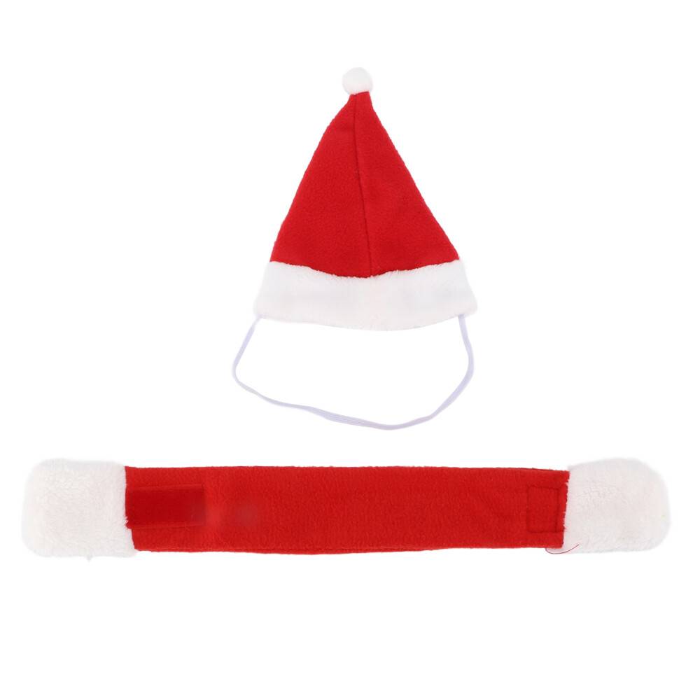 Julekostume Kæledyrstøj Julehue med elastisk bånd Justerbar rem Blødt materiale Festligt design Feriefest Sødt udseende Fotosessioner