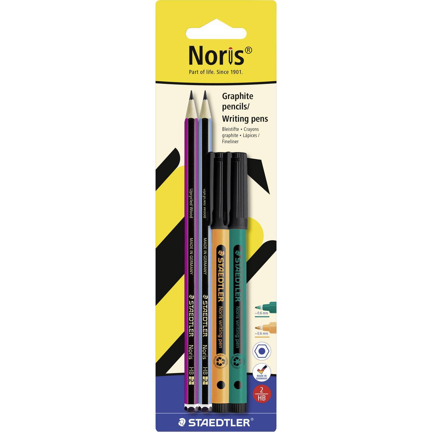 Staedtler Noris® 120 61 BK4-2 Blyertspennset Hårdhetsbeteckning: 2B, B, HB, H, 2H 4 st