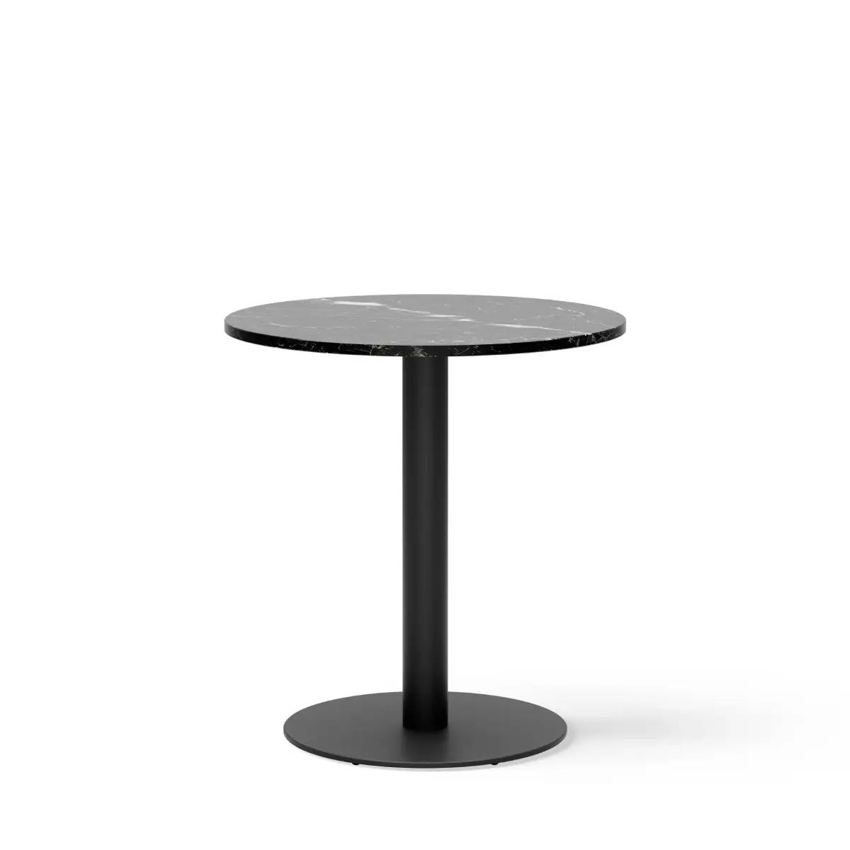 New Works, Florence Pelarbord Ø70cm Svart Marquina Marmor