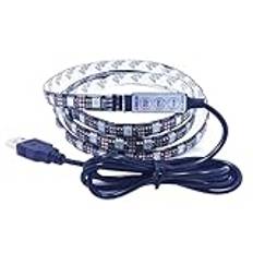 Housoutil Självhäftande Rgb Led Strip Lights 2m Strip 5050 Leds 5v Usb för Tv-dator