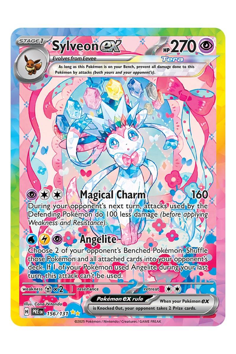 Pokémon Sylveon ex 156/131 Special Illustration Rare - Pokemon kort - EX kort - Regnbue- eller guldkort - Pocket Monster.