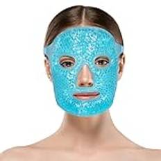 ACWOO Cooling Face Mask, Gel Beads Face & Eye Mask För Svullna Ansikte Och Ögon, Återanvändbar Hot Cold Therapy Gel Ansiktsmask För Migränlindring, Huvudvärk, Mörka Ringar, Torra Ögon, Svullna Ögon