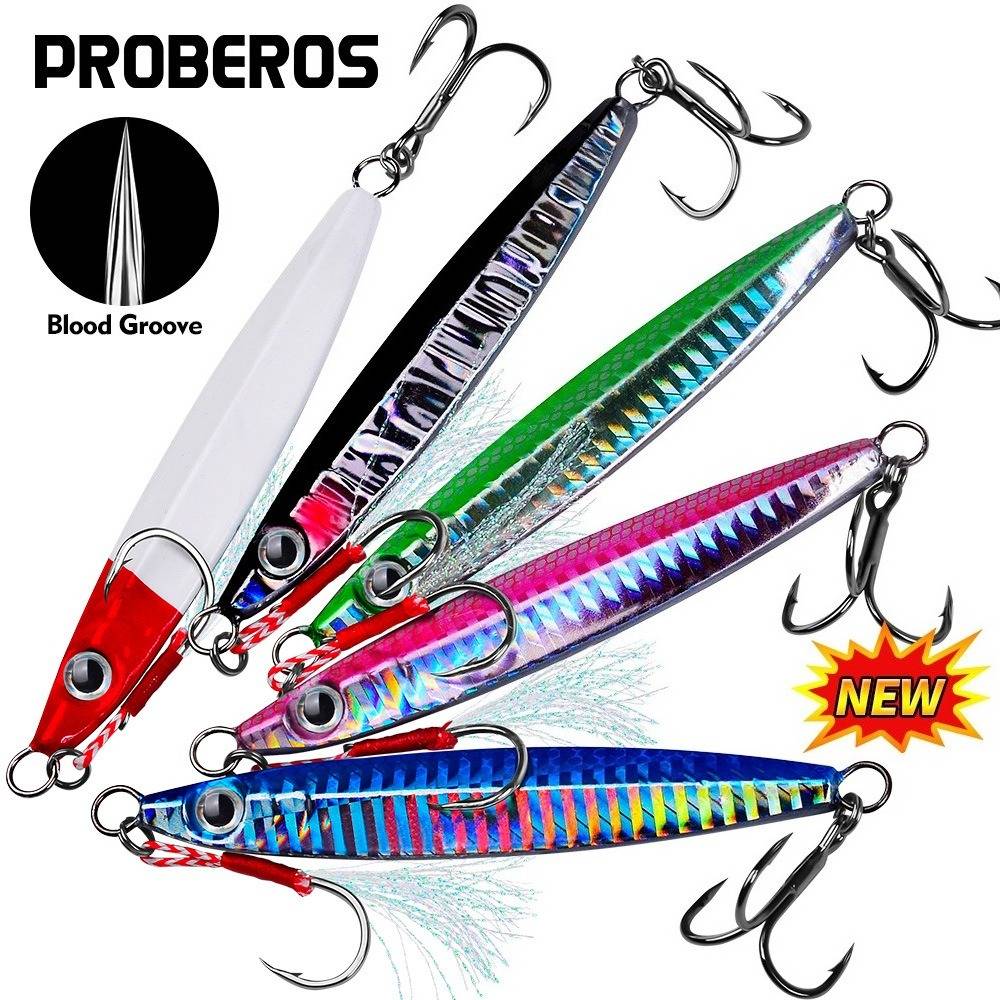 5Pcs 3D Eyes Metal Jig Lure 10g 15g 20g 30g 40g 60g Bionic Bait Saltwater Shore Casting Fishing Lure Fishing Tackle Quality Hook