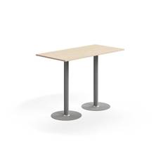 Barbord ALVA, 1400x700x1000 mm, förankringsbart, högtryckslaminat, silver/björk