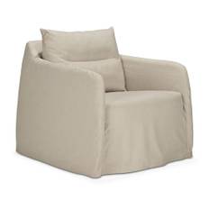 Ethnicraft - Weave Lounge Chair - Bone Fabric - Removable Cover 87 x 80 cm - Fåtöljer - Paul Delaisse - Träfärgad - Textilmaterial