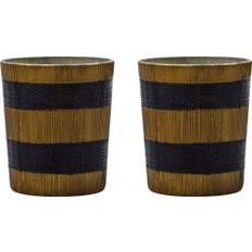 House Doctor Stripe Fyrfadsstage 2 stk. H7,5 cm, Brun/Sort