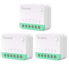 SONOFF MINIR4M Wlan Smart Alexa Schalter 3 Stück - 2 Wege Wlan Lichtschalter Relais Modul Supports Matter, Funktioniert mit Apple Home, Alexa & Google Home, Fernbedienung über eWeLink App