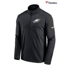 Nike Black NFL Fanatics Philadelphia Eagles Logo Pacer Half Zip Sweat Top