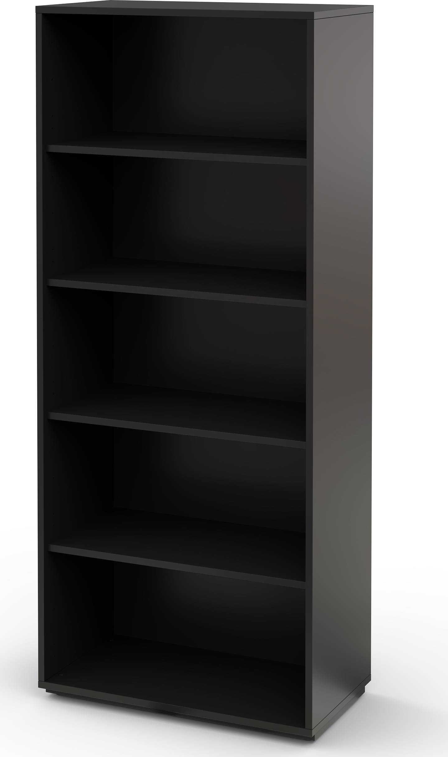 Jive reol m/5 rum mat sort dekor laminat, D42 cm