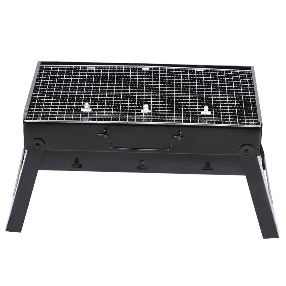 Bærbar kulgrill, foldbar, bærbar kulgrill til camping og picnic, holdbar, rustbestandig mini-grill i rustfrit stål, rummelig