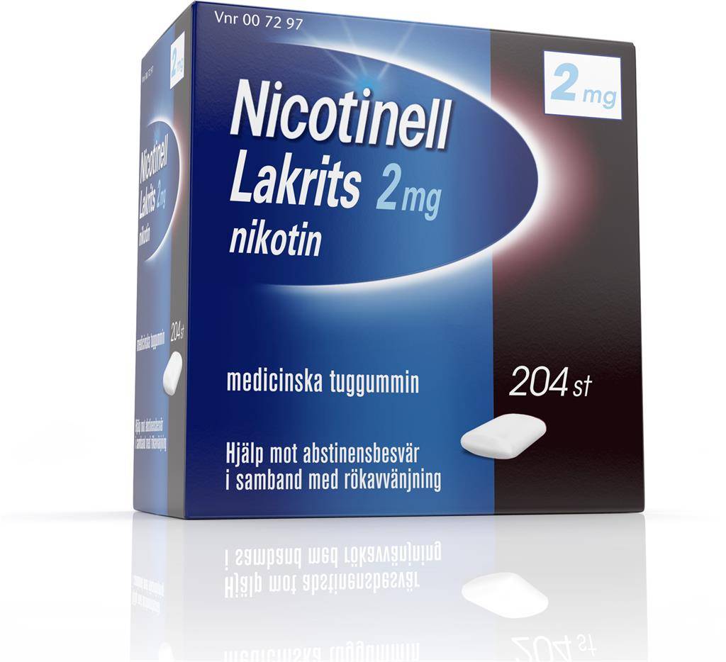 Nicotinell Lakrits, medicinskt tuggummi 2 mg, 204 st