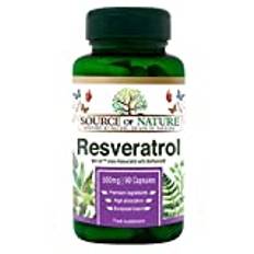 Source of Nature® | Hög Dos 500mg Trans-Resveratrol | 90 Kapslar | Fermenterad Resveratrol | Berikad med BioPerine® | Clean Label & Premium Kvalitet