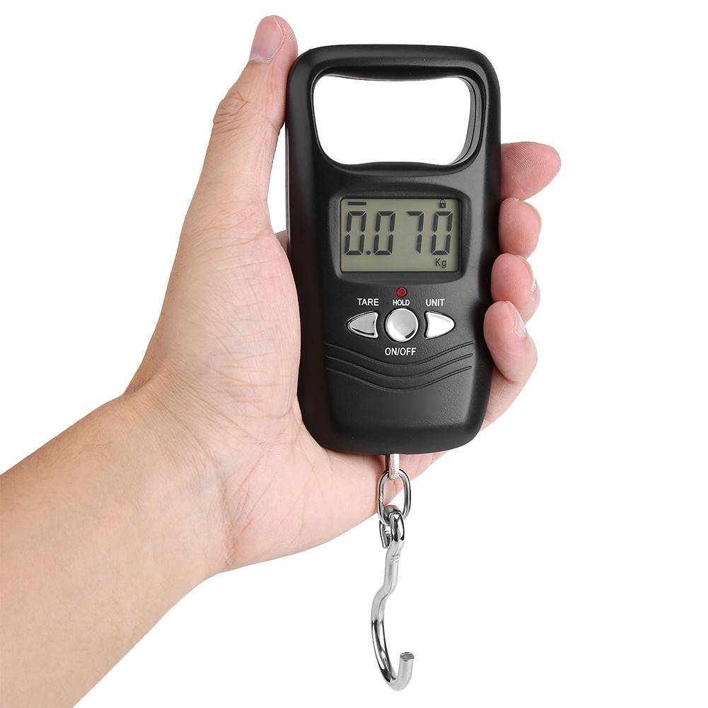 WEIHENG 50kg LCD Digital Hängande Bagage Elektronisk Ficka Krok Våg med Bakgrundsbelysning (Svart) svart
