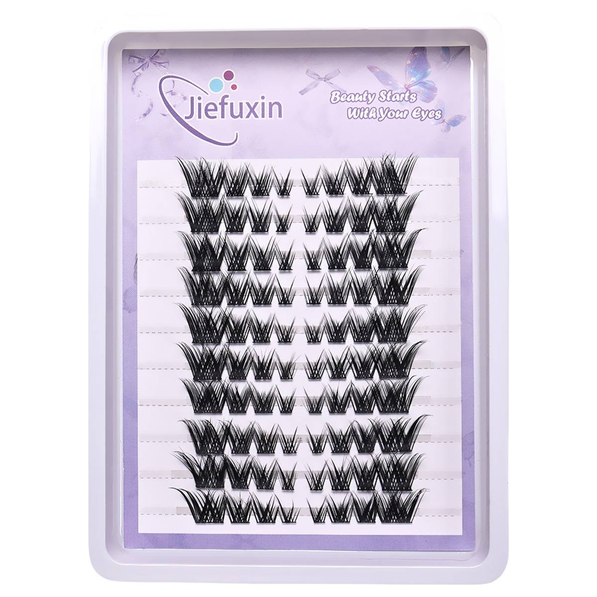 10 Fox Style Comic Cluster Eyelashes - Friendly Beginner Grafting Eyelashes, Fluffy Natural Looking False Lashes For
