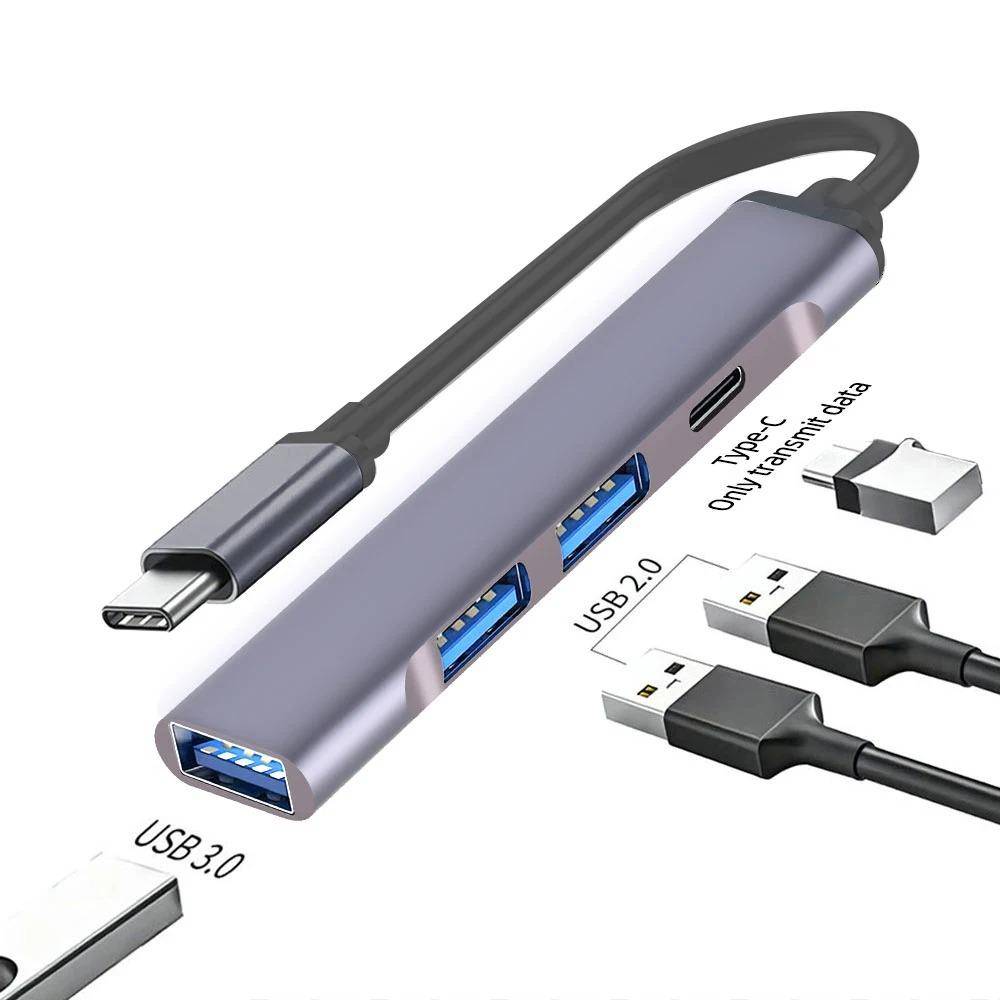 4 portar USB 3.0 HUB Typ C Dockningsstation Multi USB C-splitter Typ-C 5 Gbps Hög dataöverföring USB 3.0 OTG-adapter för Macbook Pro