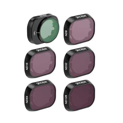 Skyreat Mini 4 Pro ND-filter, polariseringsfilter kameralins 6-pack filter set kompatibel med DJI Mini 4 Pro tillbehör (CPL ND8 ND16 ND32 ND64 ND128) - (plastversion)