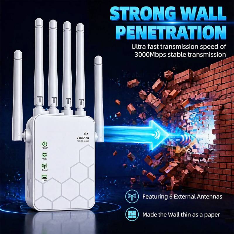 AX1800 WiFi 6 Extender Dual Band 1800Mbps Signal Booster Repeater 5GHz 2.4GHz High Speed Wireless Internet Amplifier Whole Home
