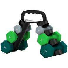 Hantelset med ställ 6 hantlar 2x1kg- 2x3kg- 2x5kg