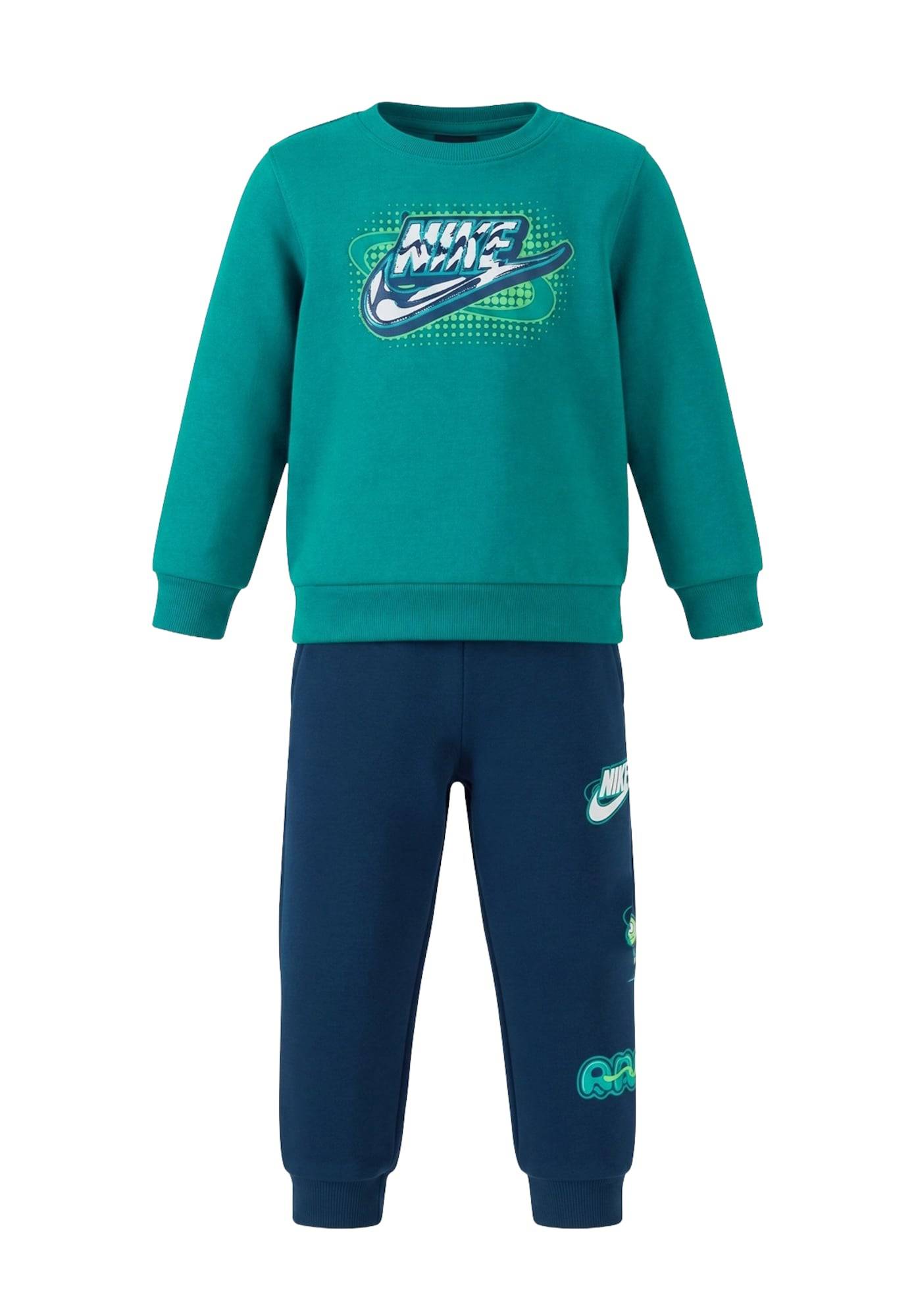 Nike Sportswear Joggingdragt 'BRAND A'  navy / cyanblå / hvid