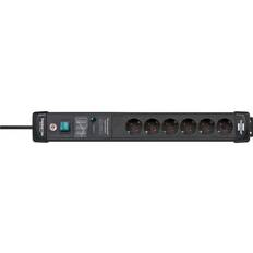 Brennenstuhl Premium-Line, power distribution unit, 6 sockets, 3m, black, with switch and surge protection (1951160401)