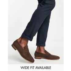 ASOS DESIGN – Bruna loafers i mockaimitation med sula av naturligt material-Brun/a