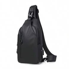 Men&#39;s Water-Proof Usb Charging Crossbody Bag For Daily Leisure Sling Bags Chest Bag Shoulder Bag Water-Proof With Adjustable Strap Holiday Essentials - Black