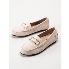 Novita - Parma - Beige loafers med guldfärgat spänne storlek 37 (37)