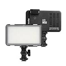 Godox LEDM150 LED-videoljus 5600 K dimbar fotolampa CRI 95+ med justerbar telefonhållare inbyggt batteri med 3 000 mAh för DSLR-videokamera med en bredd på 5,5 till 8,5 cm