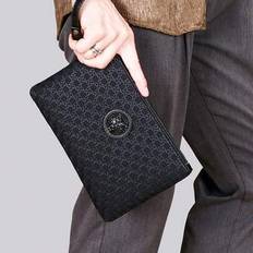 1pc Men Water-Proof Tiger Head Clutch Bag With Multiple Compartments And Smooth Zipper Design Clutch Hand Bag Wristlet Work Weekend Travel Camping Sum - Black