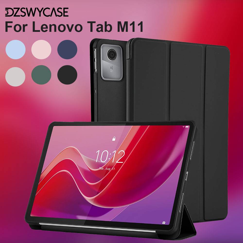 Case For Lenovo Tab M11 11 Inch 2024 TB-330FU/TB-331XU, Silicone Protective Case with Auto Stand/Sleep Tablet Cover