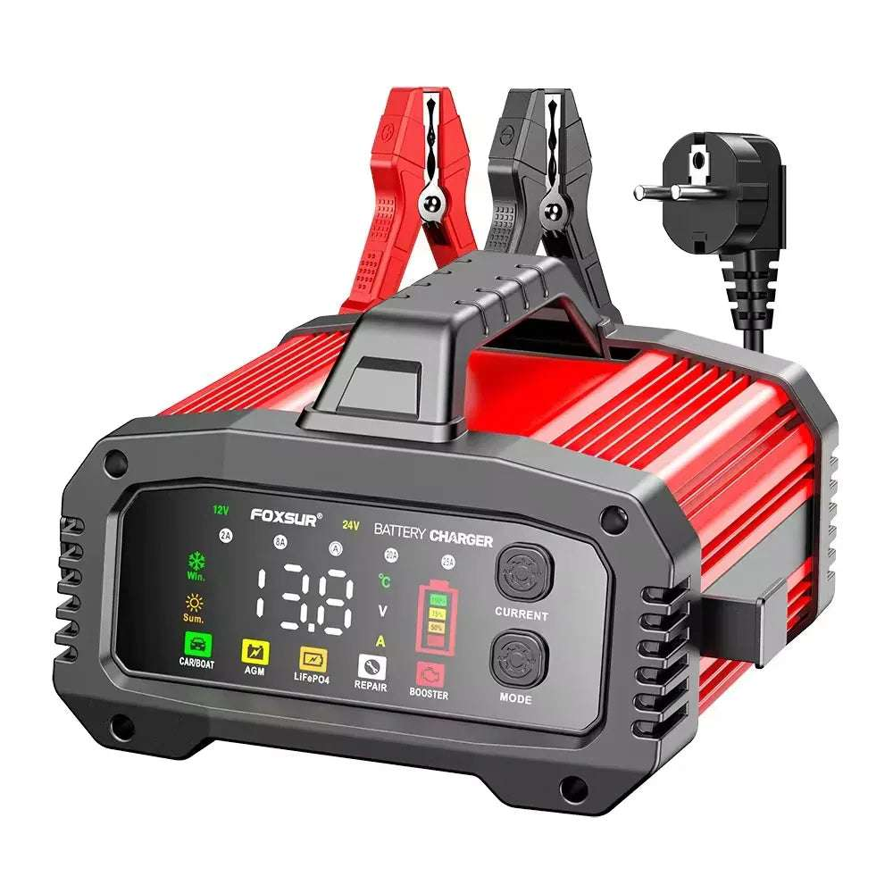 FOXSUR FPT-250 – 12V/25A & 24V/15A Smart Batteriladdare med Reparation