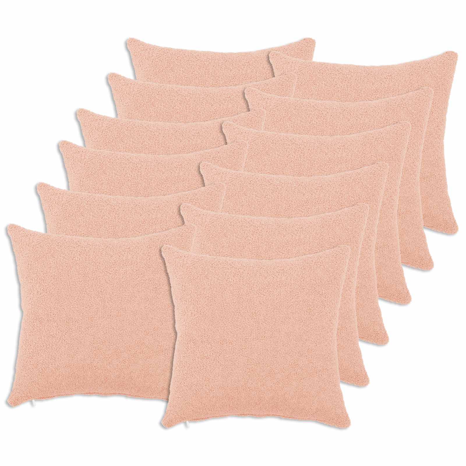 vidaXL Kuddöverdrag 12 st HEERLEN Rosa 40 x 40 cm Bouclé