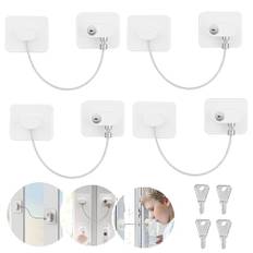 cozczyeqco Barnlås 4-pack – vitt skåp, kylskåp, skåp och garderobslås – nyckellås – barnsäkerhetslås
