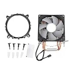 Disipador CPU, 48CFM DC12V Tyst Fungerande Hydraullager Fläkt CPU Cooler Dator CPU Kylfläktar CPU Cooler Dual Heat Pipe för LGA 775 1150 1151 1155 1156 1200 (Lysande version)